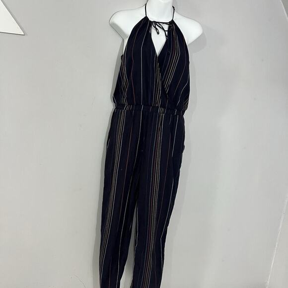 Dolan Anthropologie Hipster Boho Rainbow Striped Halter Jumpsuit Romper USA Made - Picture 4 of 14
